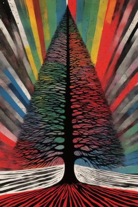 00554-1280152902-_lora_Stanley Donwood Style_1_Stanley Donwood Style - a multicolor screen print of a Christmas tree.png